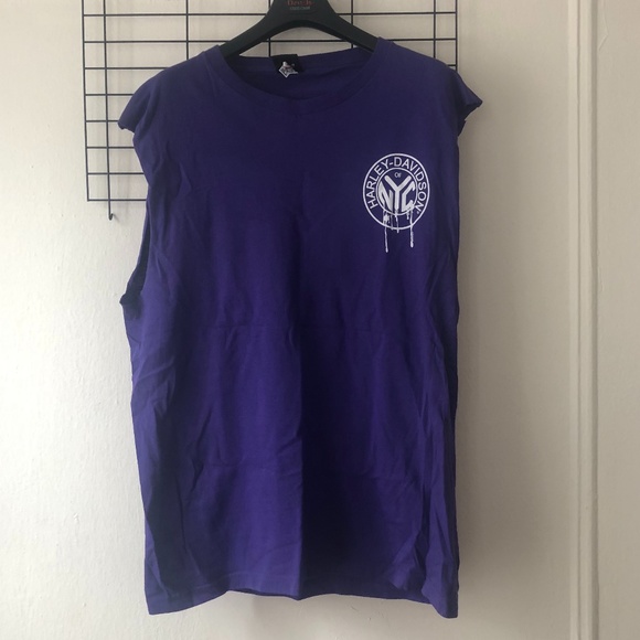 Harley Davidson OF NYC , CUT OFF T-SHIRT , L - Picture 1 of 6